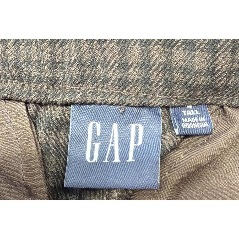 Gap High Rise Wide Leg Pants Black Plaid Womens 4 Long Twill Stretch Trouser NWT - Picture 3 of 10